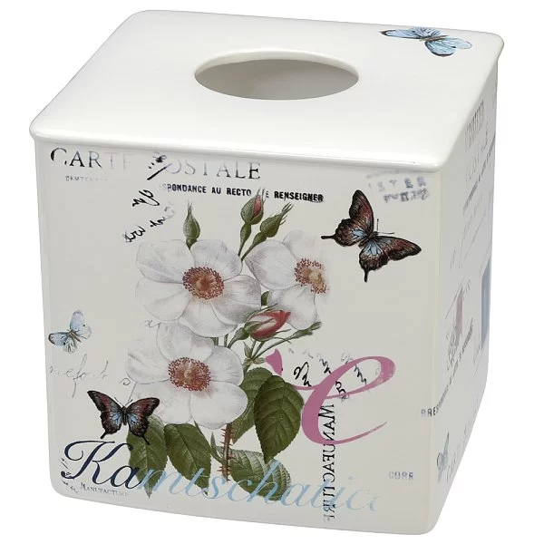 Бокс для салфеток Botanical Diary 15х15х15 см, материал керамика, Creative Bath, США, BTL58MULT - изобр. 7
