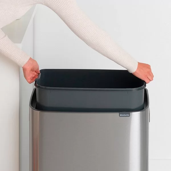 Мусорный бак Touch Bin Bo объем 60 л, 54,5x31,2x65,6 см, нержавеющая сталь, цвет стальной матовый, Brabantia, Бельгия, 223082 - изобр. 14