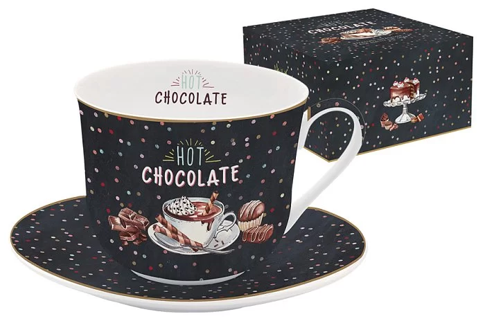 Чашка с блюдцем Hot Chocolate 400 мл, фарфор, Easy Life, EL-R1454_HOCH - изобр. 7
