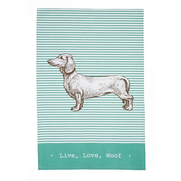 Набор из 2-х полотенец DACHSHUND 70x47 см, хлопок, цвет бирюзовый, Kitchen Craft, Великобритания, KCDACHTTPK2 - изобр. 8