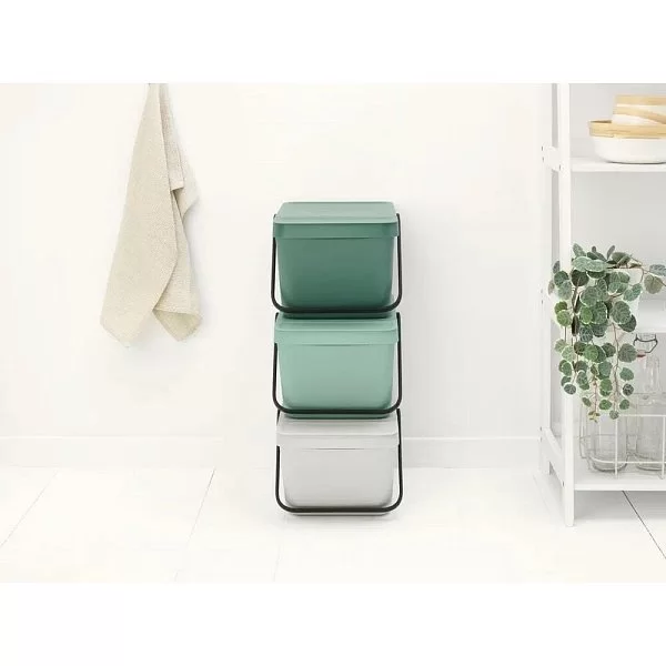 Ведро для мусора SORT&GO Stackable 20 л, пластик, цвет зеленый, Brabantia, Бельгия, 277740 - изобр. 9