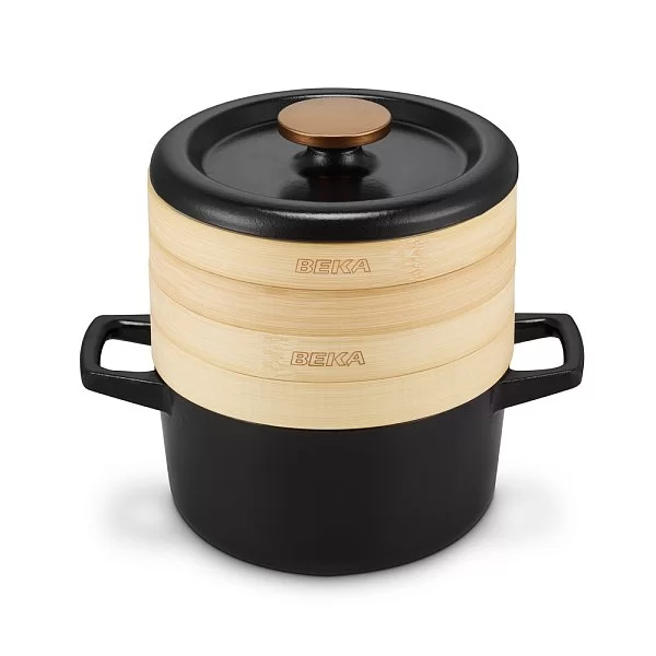 Кастрюля с пароваркой-вставкой NORI 20см, объем 2,5 л, чугун+бамбук, BEKA, Бельгия, 15149204 - изобр. 7