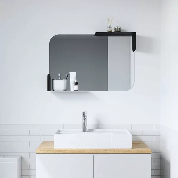 Зеркало настенное Alcove 52x77x13 см, зеркальное полотно + металл, цвет черный, Umbra, Канада, 1015726-040 - изобр. 8