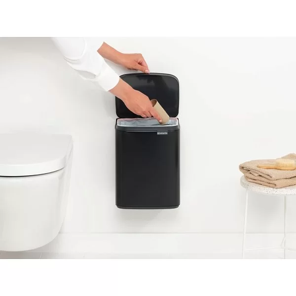 Мусорный бак Bo 7 л, 32x24x21 см, нержавеющая сталь, цвет черный матовый, Brabantia, Бельгия, 222900 - изобр. 9