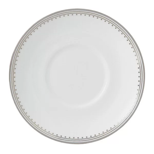 Блюдце кофейное Vera Wang Grosgrain 12,5x1,5 см, материал фарфор, цвет серебро + белый, Wedgwood, Великобритания, 50116402008 - изобр. 7