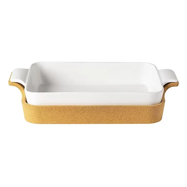 Блюдо на подставке Ensemble 3,4 л, материал керамика + пробка, цвет белый, Costa Nova, Португалия, DR391043 - изобр. 7