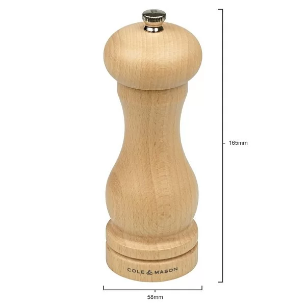 Мельница для перца Beech Capstan, высота 16,5 см, материал керамика + нержавеющая сталь, Cole&Mason, Великобритания, HA0624P - изобр. 8