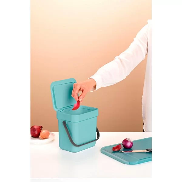 Мусорное ведро Sort & Go объем 3 л, 13,9x18,8,x17,4 см, материал пластик, цвет мятный, Brabantia, Бельгия, 209826 - изобр. 13