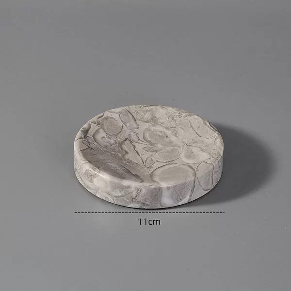 Мыльница круглая Lotus Beige, 11х11х2 см, цвет бежевый, мрамор, Kassatex, США, LOS-SDR-BGE - изобр. 8