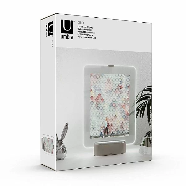 Фоторамка с подсветкой GLO 13х18 см, цвет металлик, материал стекло + металл + LED-лампы, Umbra, Канада, 1010233-410 - изобр. 16