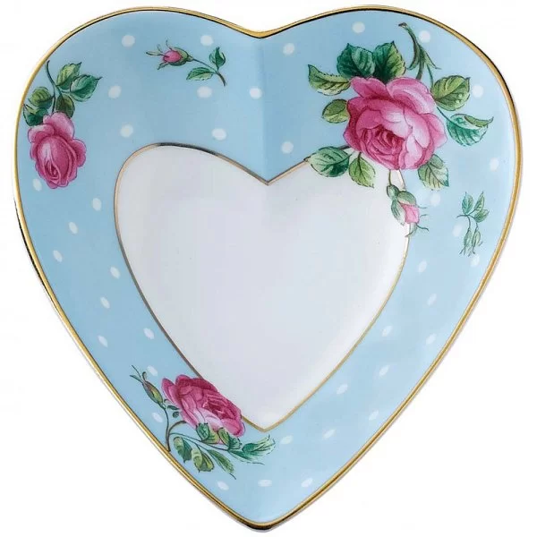 Блюдо в форме сердца Polka Blue 16x14x5 см, материал фарфор, Royal Albert, Великобритания, INTEGW26732 - изобр. 7