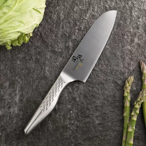 Нож кухонный поварской Santoku длина лезвия 14,5 см, сталь DSR1K6, Kai, Япония, KAI-AB-5162 - изобр. 11