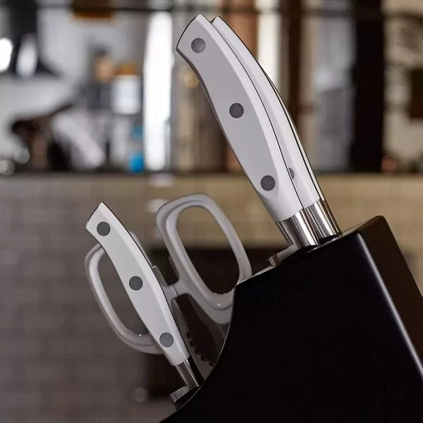 Набор из 4 кухонных ножей +ножницы Riviera Blanca в подставке из бука, нержавеющая сталь Nitrum, Arcos, Испания, 234524 - изобр. 13