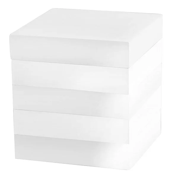Косметическая емкость с крышкой Cabana White 10х10х11 см, полистоун, цвет белый, Kassatex, США, ACL-CJ-W - изобр. 7