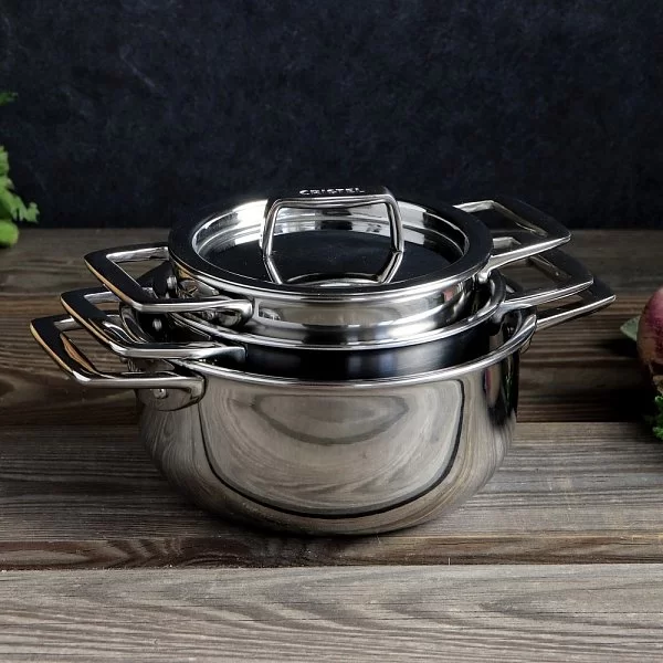 Мини кастрюля с крышкой Castel'Pro 10 см, объем 0,4 л, нержавеющая сталь 18/10, зеркальная полировка, Cristel, Франция, F10CPF - изобр. 9