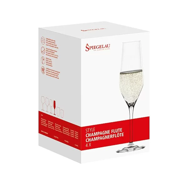 Набор бокалов для шампанского Style 240 мл, 4 шт, хрустальное стекло, Spiegelau, 4670187 - изобр. 11