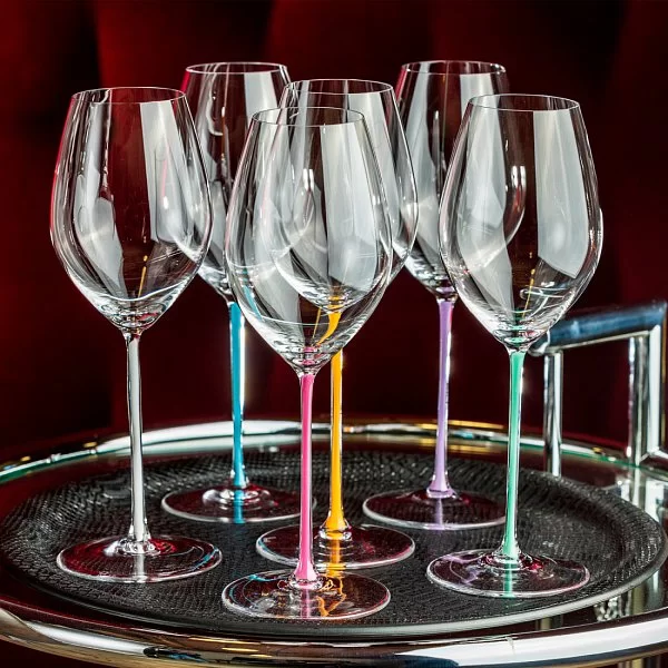 Бокал для белого вина Riesling/Zinfandel 395 мл, ручная работа, бирюзовая ножка, хрусталь, Fatto a mano, Riedel, 4900/15T - изобр. 10