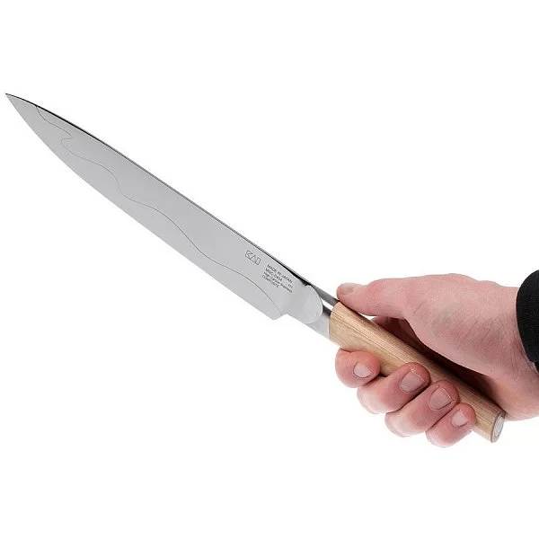 Нож кухонный для тонкой нарезки Sujihiki длина лезвия 22,8 см, сталь VG-MAX and SUS 420J2 Composite, Kai, Япония, MGC-0404 - изобр. 11