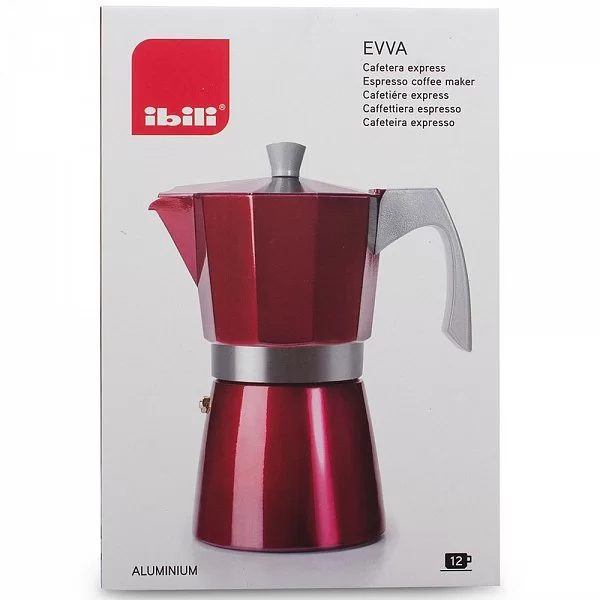 Кофеварка гейзерная индукционная на 12 чашек Evva Red материал алюминий, цвет красный, Ibili, Испания, 623212 - изобр. 13
