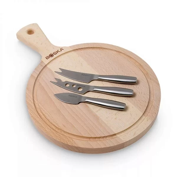 Набор для сыра Amigo, доска круглая из бука с ручкой 24х34 см и 3 мини ножа из стали, Boska, Нидерланды, BSK358204 - изобр. 8