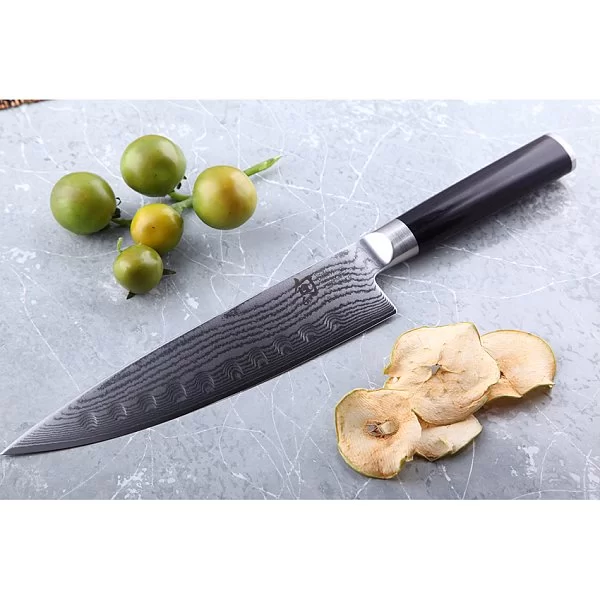 Нож кухонный поварской Shun Classic, длина лезвия 20 см, сталь VG-MAX в обкладках из дамаска, Kai, Япония, KAI-DM-0719 - изобр. 8