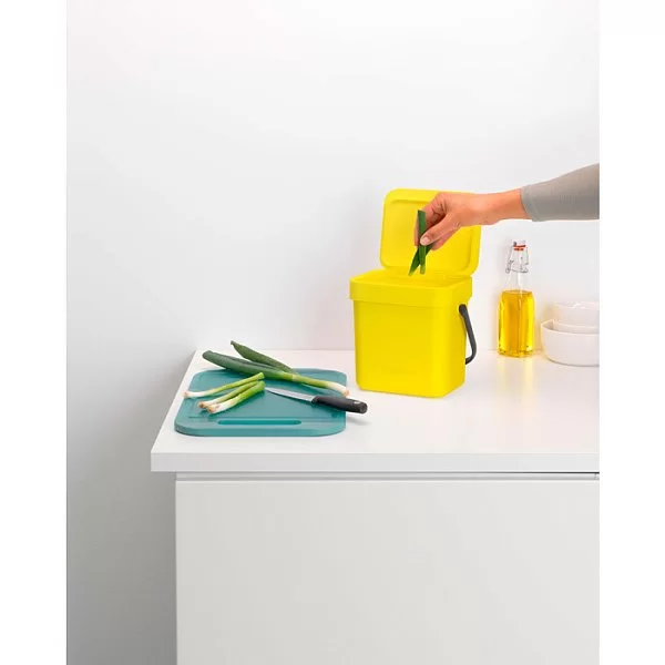 Мусорное ведро Sort & Go объем 3 л, 13,9x18,8,x17,4 см, материал пластик, цвет желтый, Brabantia, Бельгия, 209840 - изобр. 11