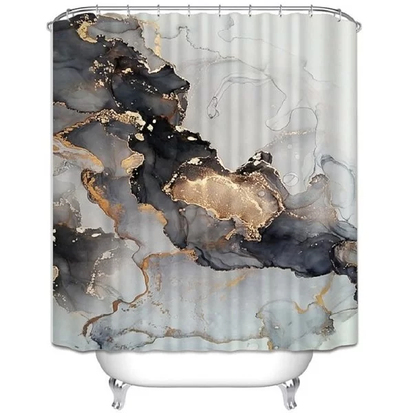 Шторка для ванной комнаты Volcano 180х210 см, полиэстер, цвет серый, Carnation Home Fashions, США, VOC210GRY - изобр. 7