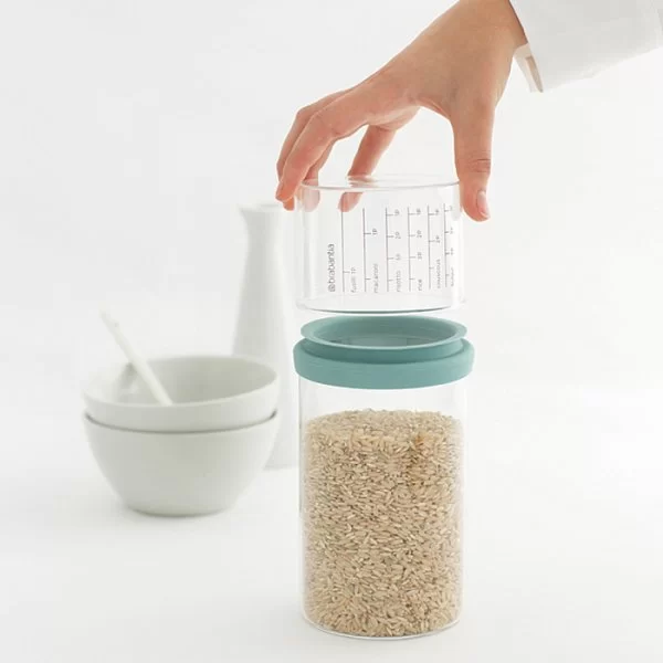 Банка с мерным стаканом 1л, мятный, Brabantia, 290244 - изобр. 13