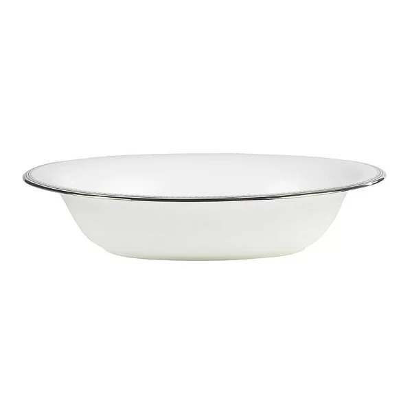 Глубокое блюдо для овощей Vera Wang Grosgrain 26x20x5,5 см, материал фарфор, цвет серебро + белый, Wedgwood, Великобритания, 50116403602 - изобр. 7