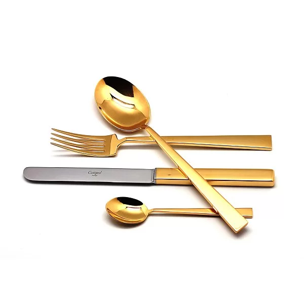 Набор столовых приборов на 6 персон Bauhaus Gold, 24 предмета, нержавеющая сталь 18/10, золото, Cutipol, BAU.006.G - изобр. 7