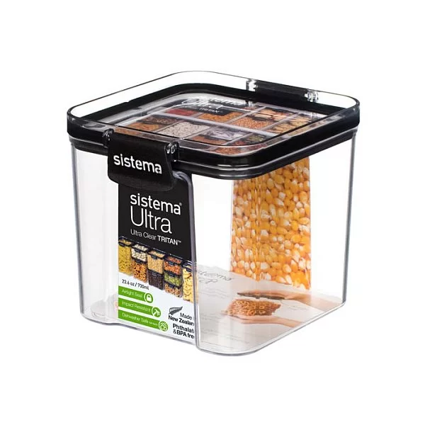 Контейнер квадратный Ultra Square 10,2х10,2х9,1 см, материал пластик, цвет черный, Sistema, Новая Зеландия, SI51401 - изобр. 7