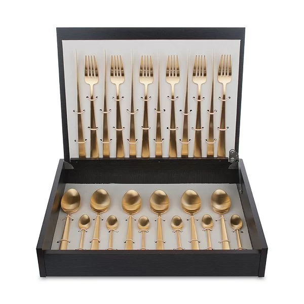 Набор столовых приборов на 6 персон Duna Gold Brushed 24 предмета, нержавеющая сталь 18/10, золото, Cutipol, DU.006 GB - изобр. 10