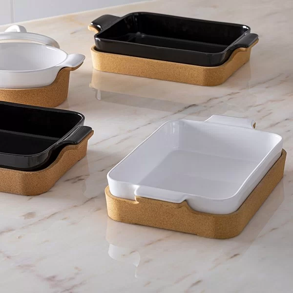 Блюдо на подставке Ensemble 2,5 л, материал керамика + пробка, цвет белый, Costa Nova, Португалия, DQ321043 - изобр. 8