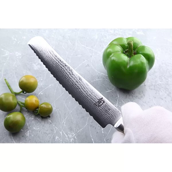 Нож для хлеба Shun Classic длина лезвия 24,1 см, сталь VG-MAX в обкладках из дамаска, Kai, Япония, KAI-DM-0705 - изобр. 10