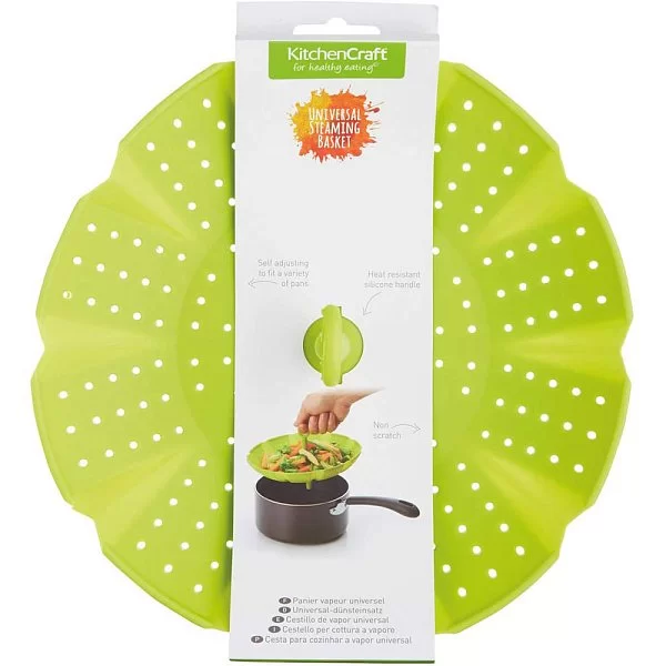 Пароварка-вставка Healthy Eating 24 см силикон, цвет зеленый, Kitchen Craft, Великобритания, KCHESTEAM - изобр. 9