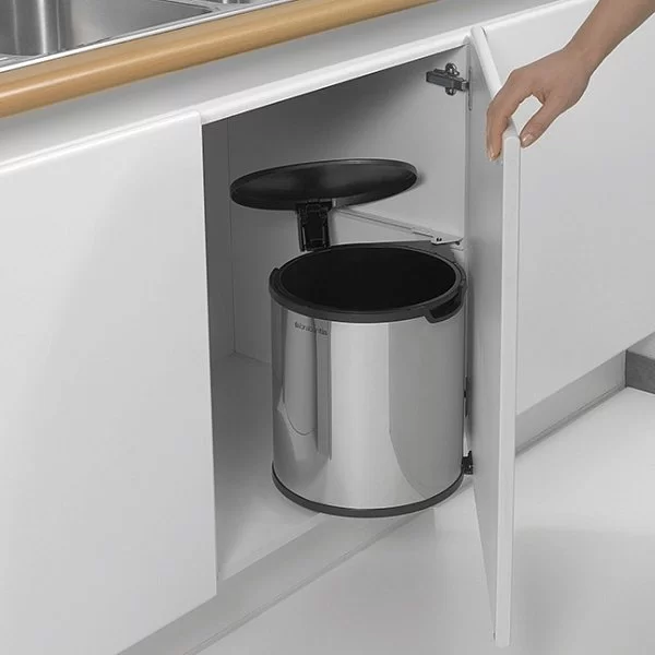 Мусорный бак встраиваемый 10л, стальной, Brabantia, 418181 - изобр. 10