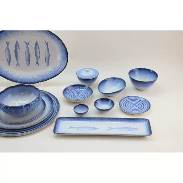 Блюдо прямоугольное Sardinhas 37х10 см, керамика, цвет Blue, Costa Nova, Португалия, FIR372-OCS(FIR372-03324C) - изобр. 8