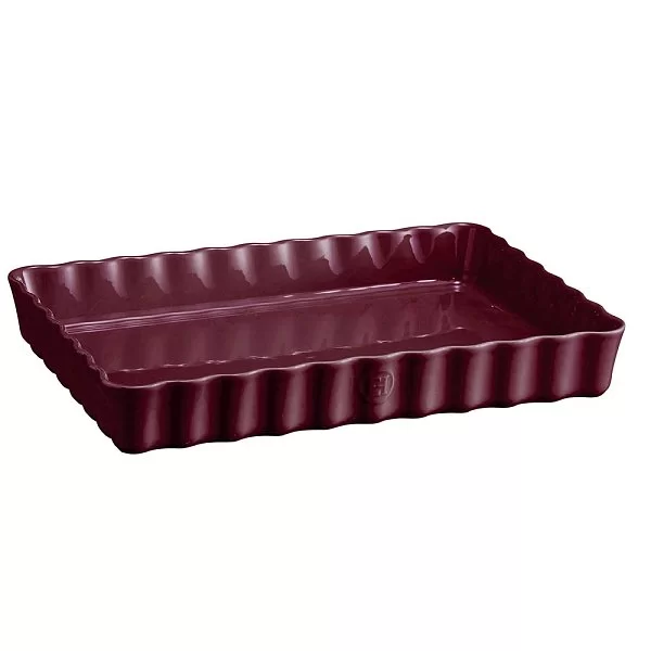 Форма для пирога прямоугольная 24х34 см, материал керамика, цвет инжир, Emile Henry, Франция, 376038 - изобр. 7