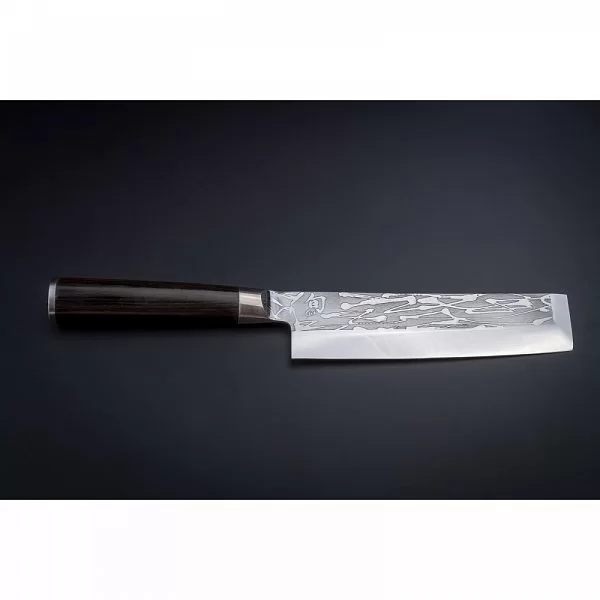 Нож кухонный для резки овощей Nakiri длина лезвия 17 см, сталь VG-10, Kai, Япония, VG-0007 - изобр. 9