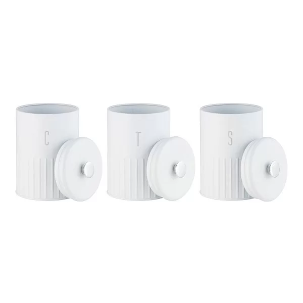 Набор из 3 банок для сыпучих продуктов Astor 1,45 л, цвет белый, жестяная сталь, Maxwell & Williams, MW423-GU0319 - изобр. 8