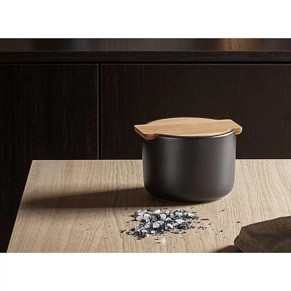 Емкость для хранения Nordic Kitchen с крышкой, 11x11 см, каменная керамика + дуб, цвет черный + коричневый, Eva Solo, Дания, 502784 - изобр. 8