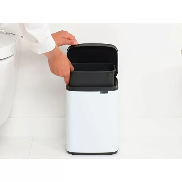 Мусорный бак Bo 4 л, 28x20x17 см, нержавеющая сталь, цвет белый, Brabantia, Бельгия, 222344 - изобр. 13