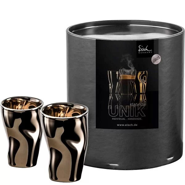 Набор из 2-х стаканов для эспрессо Unik 100 мл, в подарочной тубе, материал хрусталь, платиновый, Eisch, Германия, 30013212 - изобр. 7