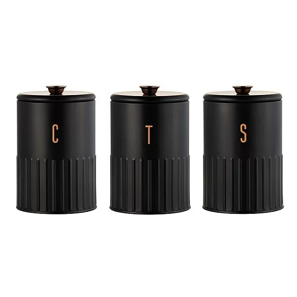 Набор из 3 банок для сыпучих продуктов Astor 1,45 л, цвет черный, жестяная сталь, Maxwell & Williams, MW423-GU0318 - изобр. 7
