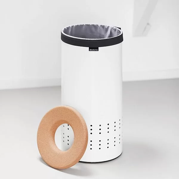 Бак для белья 35л, пробковая крышка, белый, Brabantia, 104367 - изобр. 8