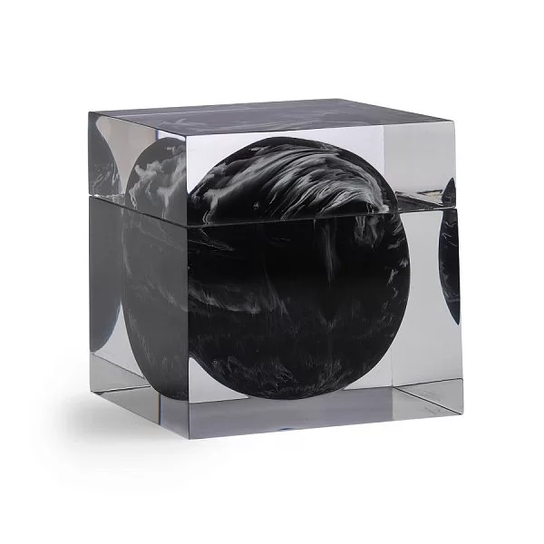 Косметическая емкость Ducale Black 9,5х9,5х9,5 см, полистоун, Kassatex, США, ADE-CJ-BW - изобр. 7