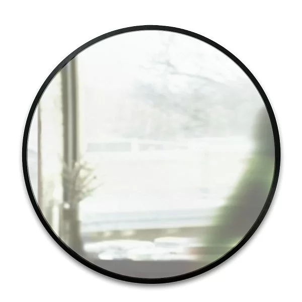 Зеркало настенное круглое Hub диаметр 61 см, цвет черный, материал резина + зеркальное полотно, Umbra, Канада, 1008243-040 - изобр. 7