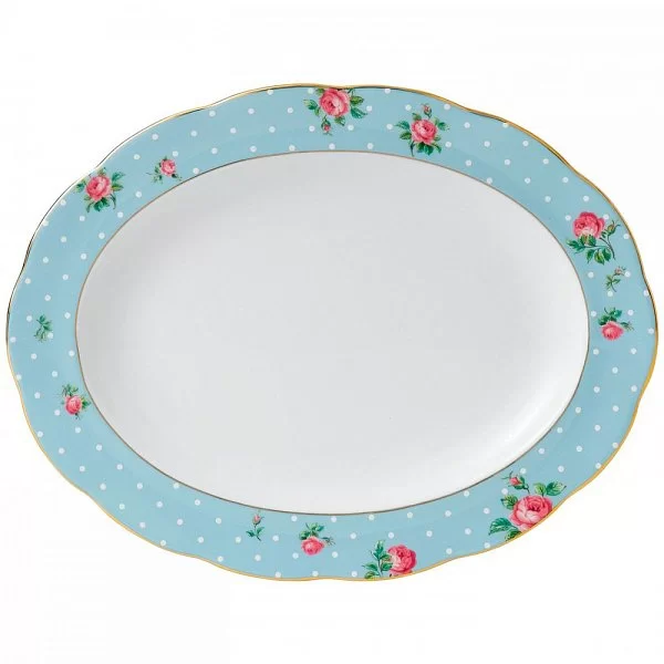 Блюдо овальное Polka Blue 34,4x27x5 см, материал фарфор, Royal Albert, Великобритания, POLBLU25818 - изобр. 7