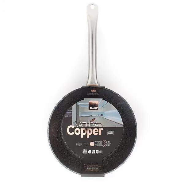 Cковорода глубокая 28 см с антипригарным покрытием Natura copper, материал алюминий, высота 7,5 см, Ibili, Испания, 495328 - изобр. 14