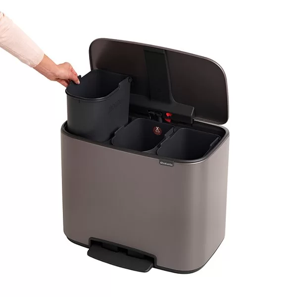 Мусорный бак 3 секции Pedal Bin Bo, 3x11л, платиновый, Brabantia, 121067 - изобр. 12